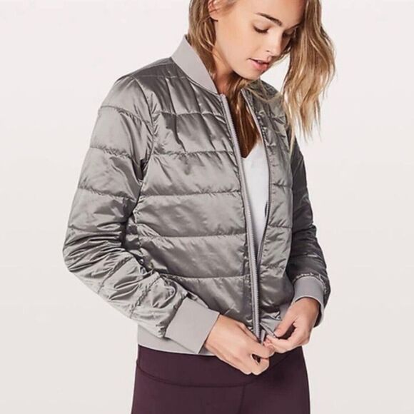 Lululemon Non-Stop Bomber Jacket - Dark Chrome (Grey) | Size 6 - Picture 1 of 11